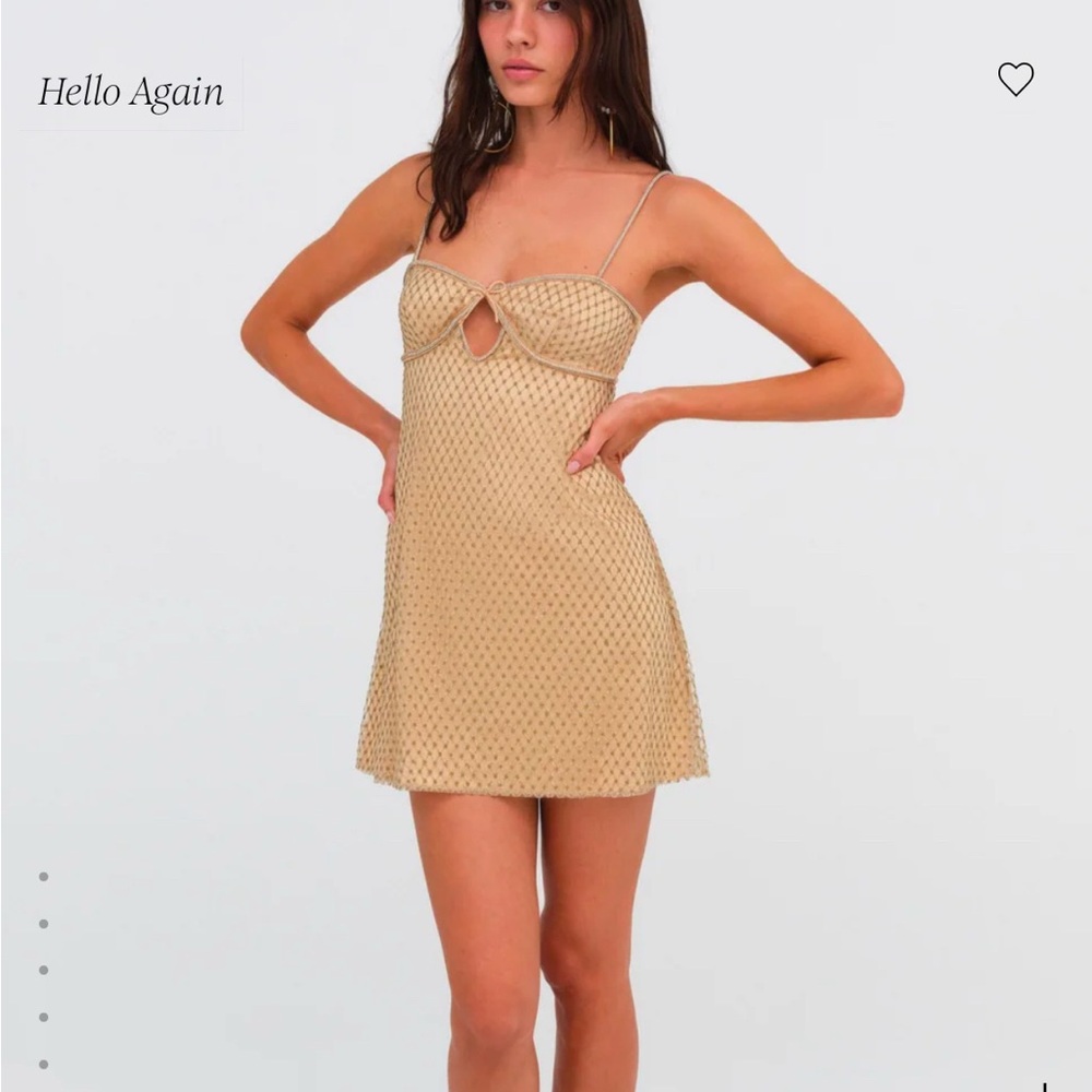 For Love And Lemons Gold Mini Dress
